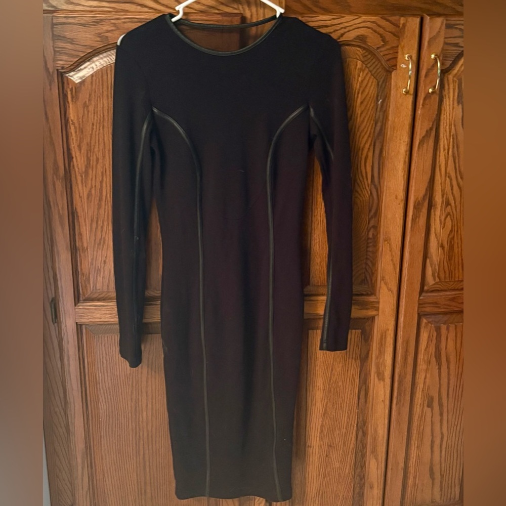 Elegant Diesel Black Dress with Sheer Black Back Mesh Panel